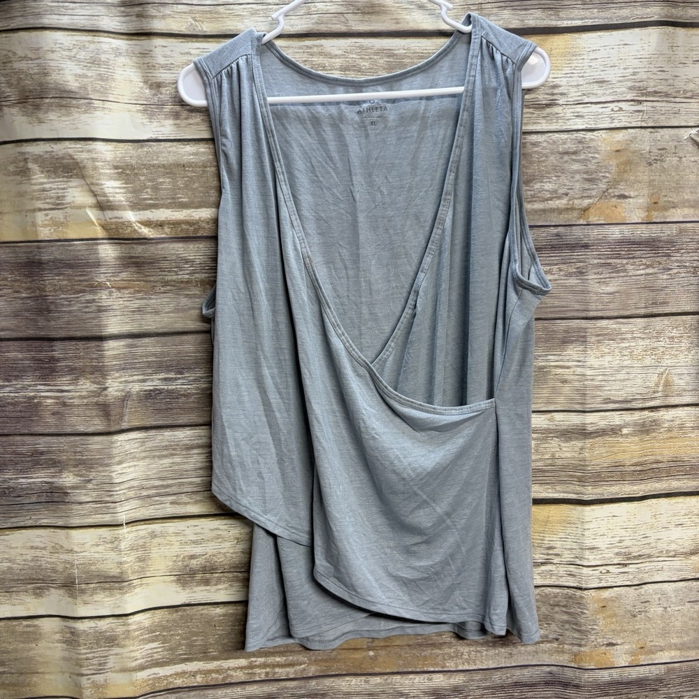 Athleta Blue Gray Tank Top Gray Women's XL Flowy Lightweight Sleeveless